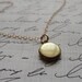Tiny round locket - Simple locket gold necklace