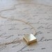 Gold block necklace - gold square - square gold necklace
