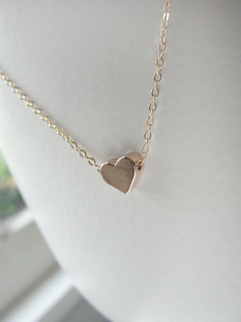 Rose gold heart necklace - gold necklace with heart in rose gold