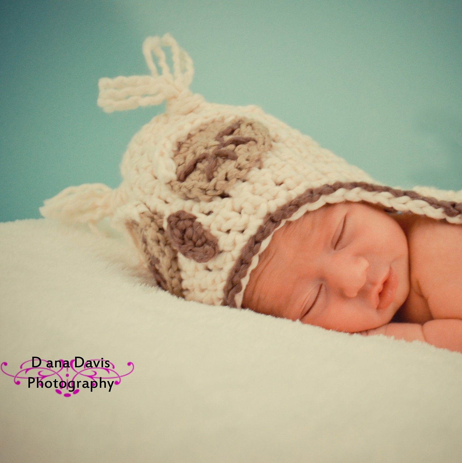 Sleepy Owl Hat Organic Cotton Crochet Newborn Eco-Friendly