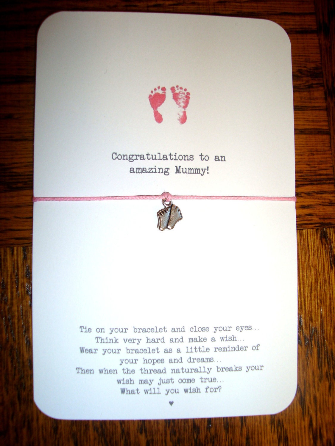 Amazing Mummy...pink wish string bracelet