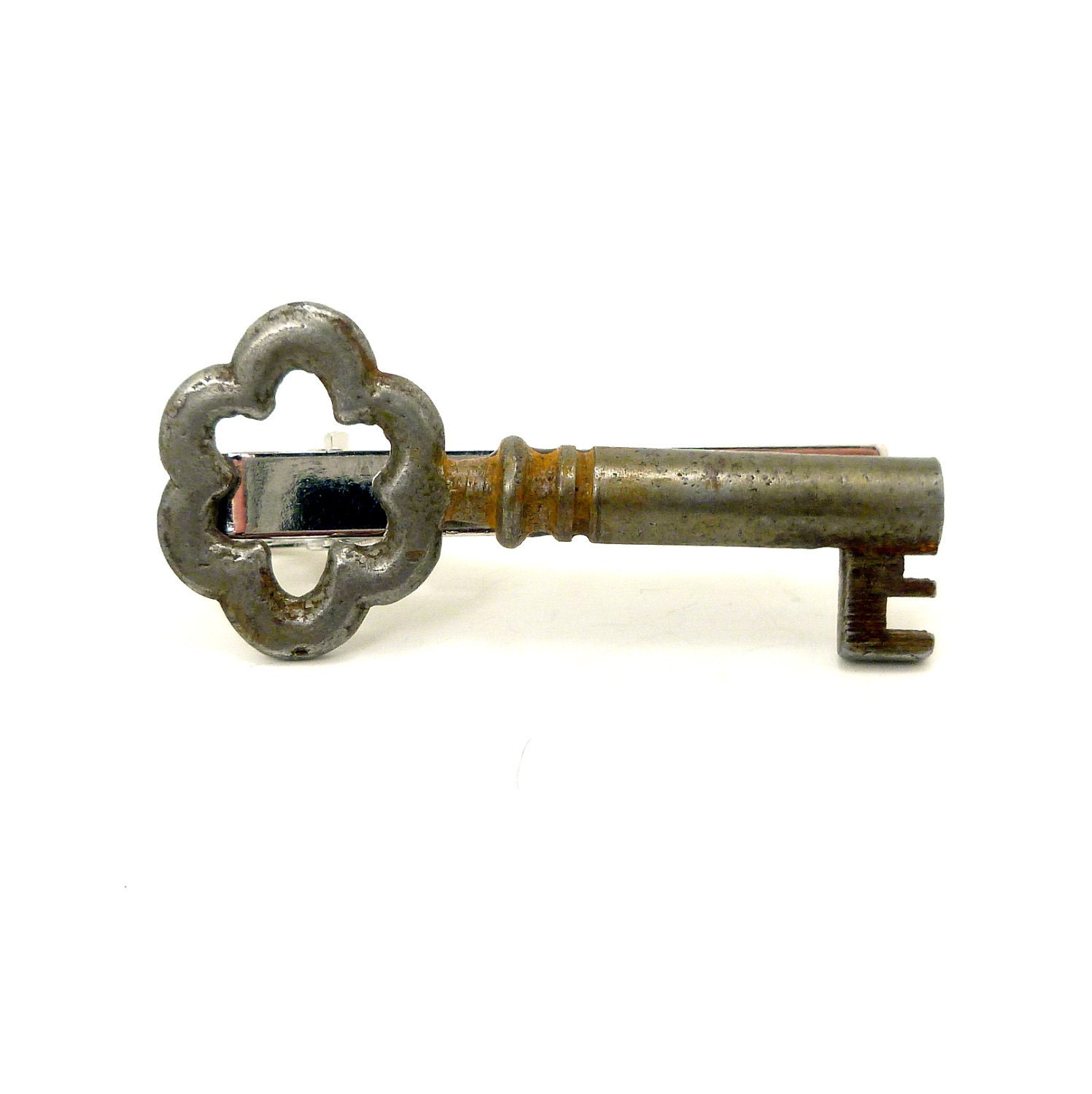 Skeleton Key Tie Clip, Steampunk Men's Tie Tack