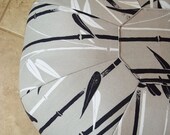 Bamboo Forest in Light Grey, 18" Pouf/Ottoman