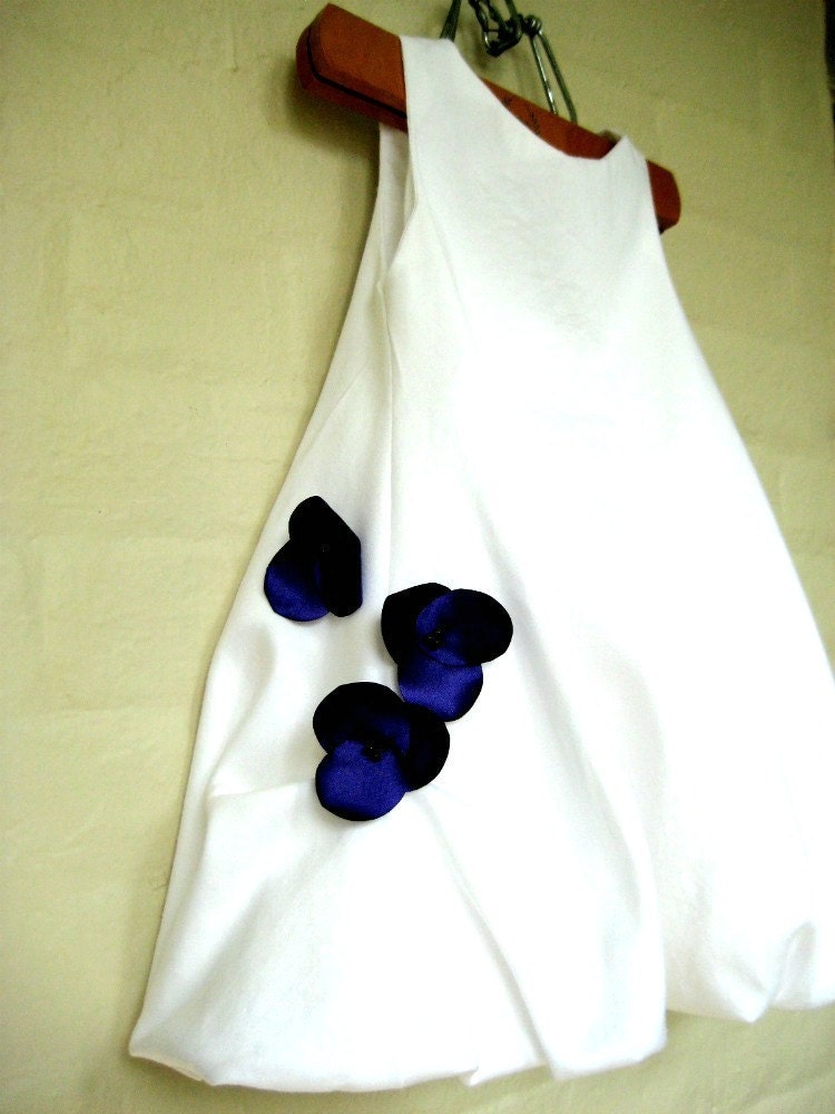 girls dress - white bubble - 12m, 2T, 3T, 4T, 5T - kyandkin