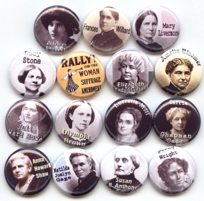 SUFFRAGE Suffragettes American Feminist Feminism 15 Pinback 1" Buttons Badges Pins