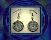 Aztec Calendar Ancient Sun Stone Art Brass Charm Earrings