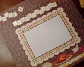 Premade Thanksgiving 12 x 12 Scrapbook Page Layout - RomanticThoughts