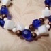 White Jade and Royal Blue Glass Long Necklace