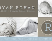 baby boy or girl photo birth announcement - modern