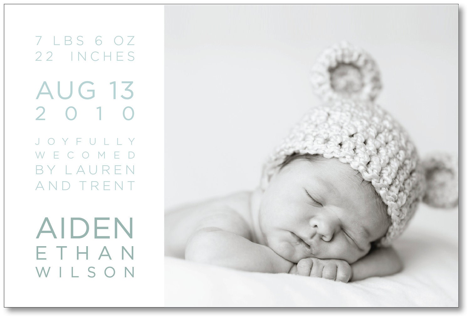 custom photo birth announcement