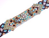 Vintage Rhinestone Friendship Bracelet - Turquoise Bohemian Sparkle (MADE TO ORDER)
