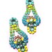 One of a Kind Gradient Neon Hand Painted Vintage Rhinestone Earrings - Brazilian SeaBreeze (RESERVED)