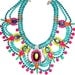 One of a Kind Neon Handpainted Vintage Rhinestone Necklace - Example