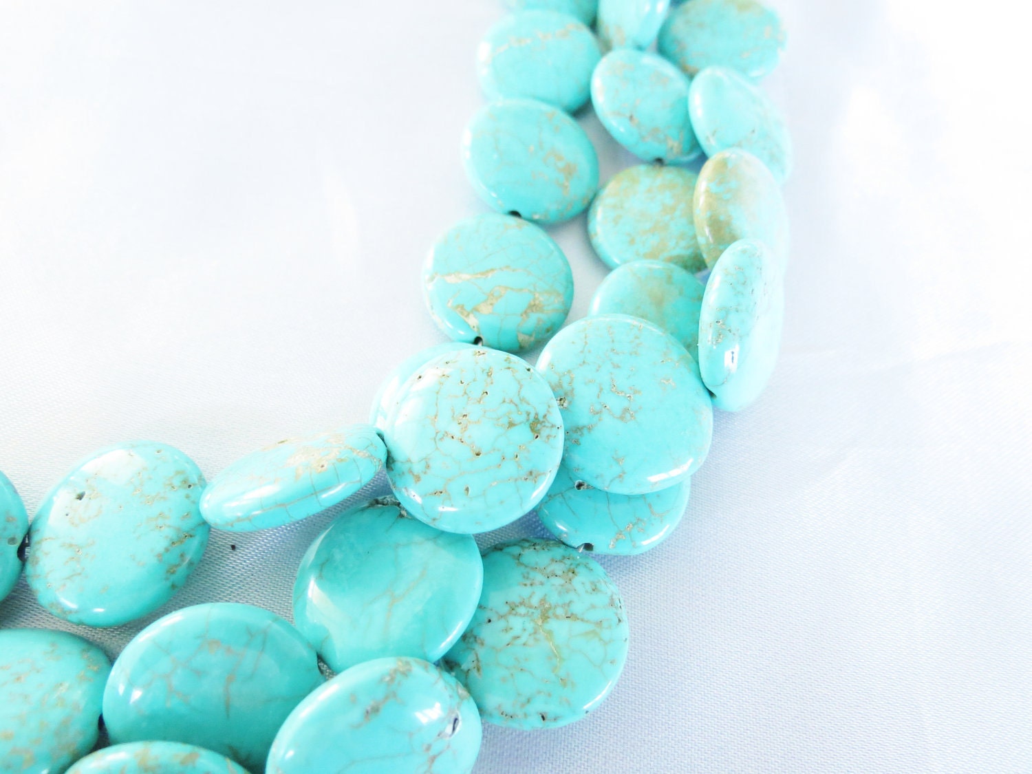Turquoise  Necklace - 3 Strand Chunky Turquoise Statement Necklace - Fall Necklace