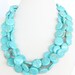 Turquoise  Necklace - 3 Strand Chunky Turquoise Statement Necklace - Fall Necklace