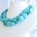 Turquoise Necklace - Asymmetrical Red and Turquoise Statement Necklace