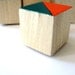 12 Color Block Magnets - Hand Painted Wood Blocks in RIO SET (Pink, Green, Blue, Orange) - Geometric, Triangles, Color Block