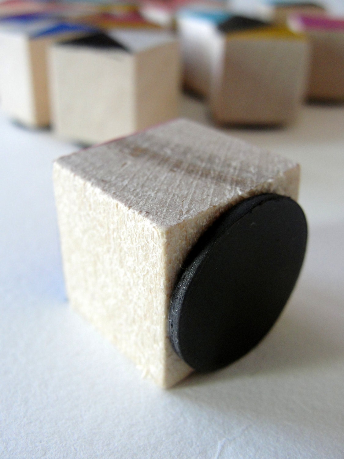 24 Mini Color Block Magnets - BESTSELLER - Hand Painted Wood Blocks in AUSTIN SET (Gold, Neon Pink, Aqua) - Geometric, Color Block