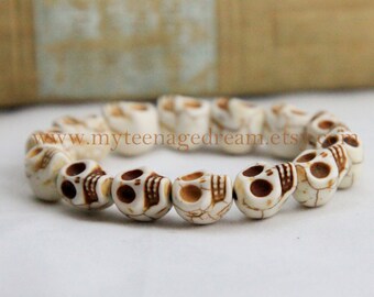 Day of the death white Turquoise skull bracelet