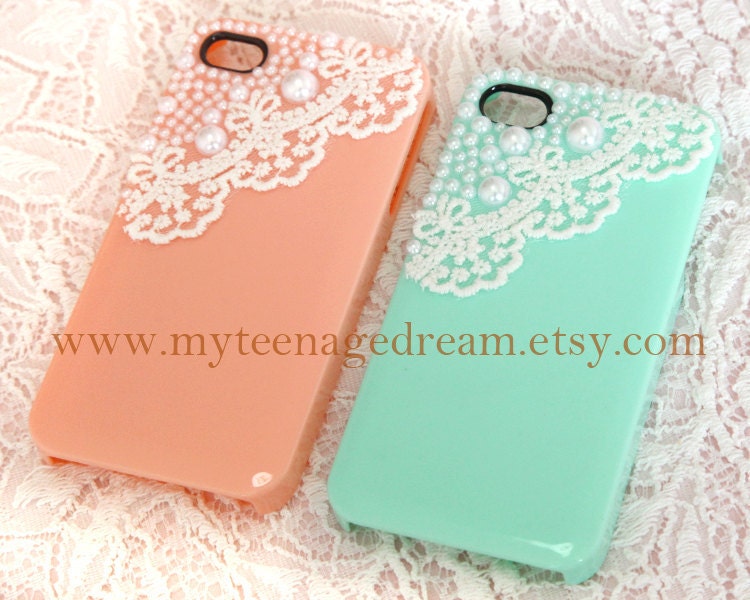 Romantic Lace Trim With light green iPhone 4/4S case, Apple iPhone 4 Case, iPhone 4s Case, iPhone 4 Hard Case iPhone Cover ON SALE