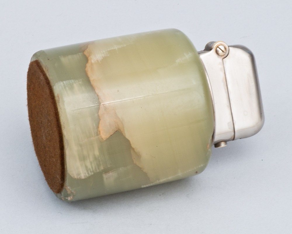 1930s Thorens Single Claw Table Lighter With Onyx Base