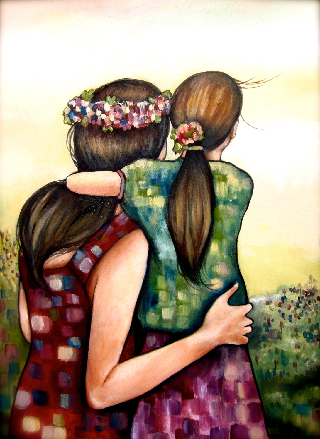 mothers day art print mother and daughter gift idea