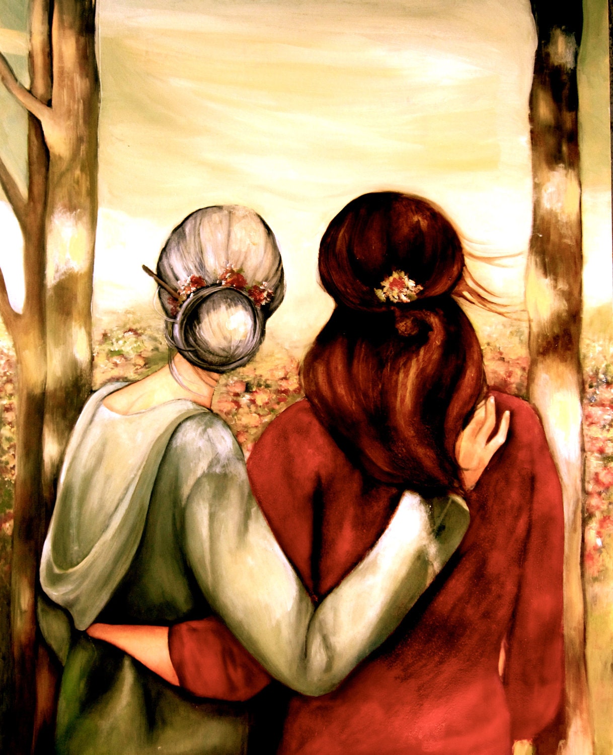 Mother and daughter "our walk" art print