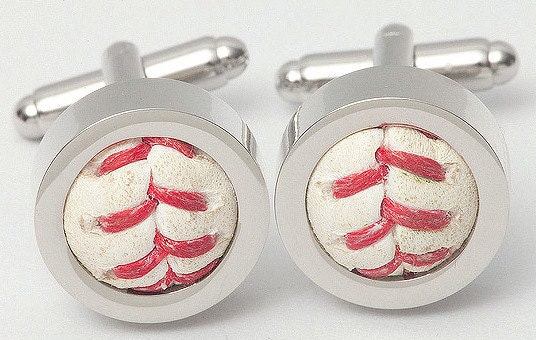 Yankees GAME USED Baseball Cufflinks w/ Gift Bag