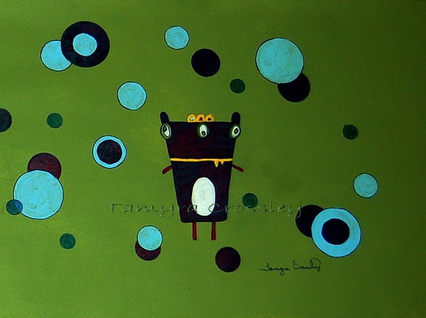 Blue Monster Fun Acrylic Print by artist Tamyra Crossley.