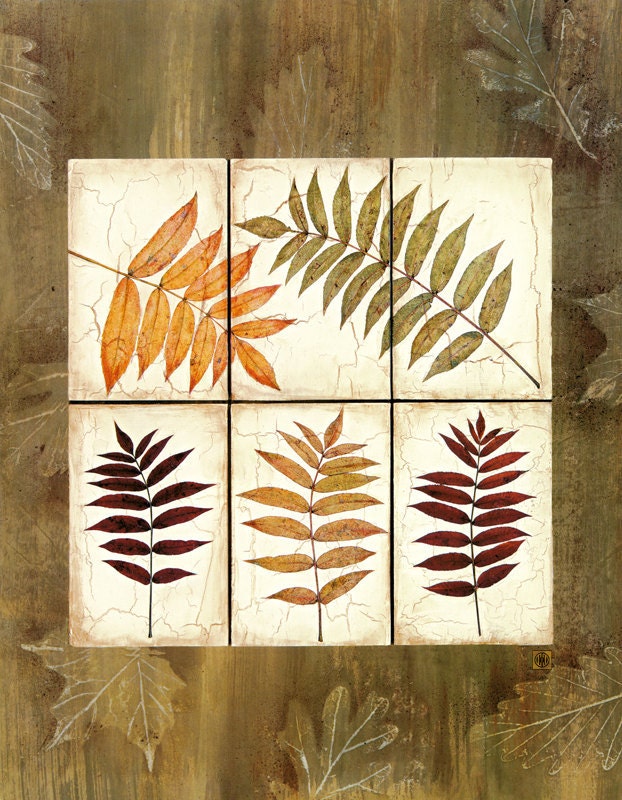 Leaf Study On Tile II  14x18"
