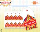 Vintage Carnival Circus Favor Tags - Printable Birthday Party Package - DIY Print - Primary Colors Il_170x135