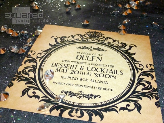 Evil Queen Gothic Cocktail Party Invitation - DIY Printable - Inspired by Snow White & The Huntsman Il_570xn
