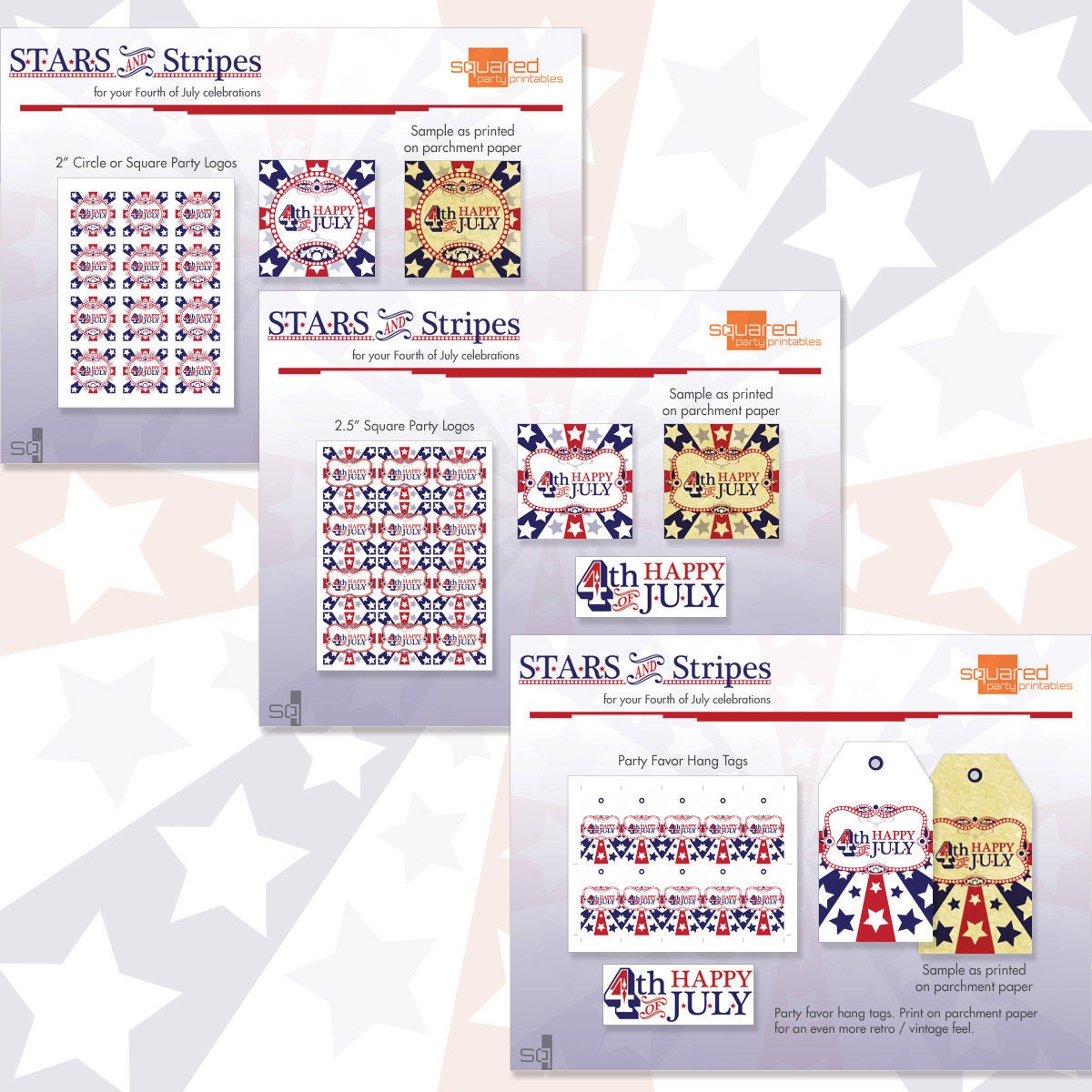 4th of July All American - DIY Printable Party Package - Do-it-Yourself Print - Stars & Stripes - Instant Download