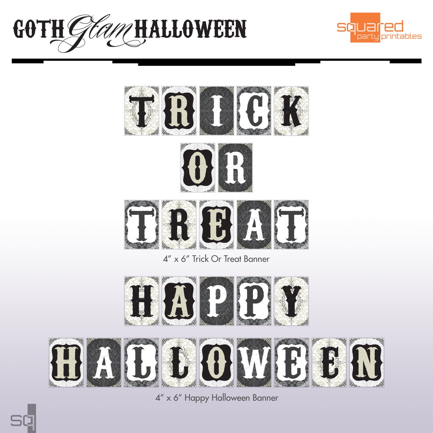Printable Halloween Party Collection - DIY Printable Party Package - Do-it-Yourself Print Kit - Gothic Glamour Collection