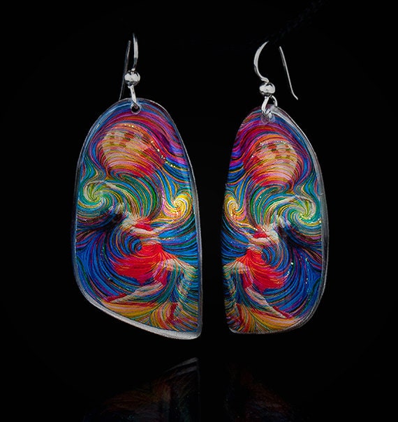 Metaphysical Dancer Energy Earrings By Artist Julia Watkins