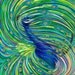 Peacock Energy Painting - Giclee Print by Energy Artist Julia Watkins