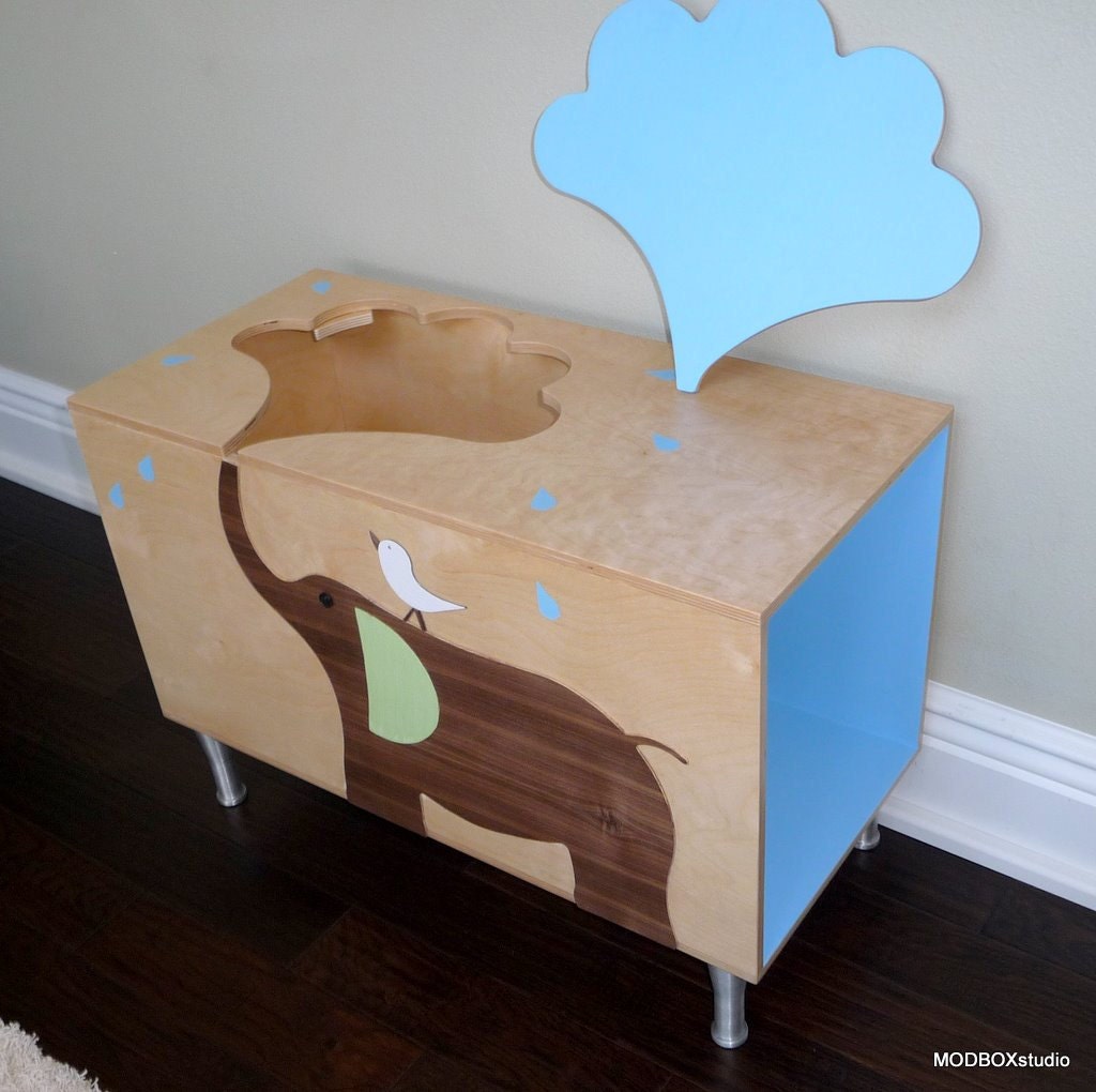 Toy Box Storage Chest Trunk, Organizers for Baby Toys, Bookshelf for Baby Nursery, and of Nod Style Elephant