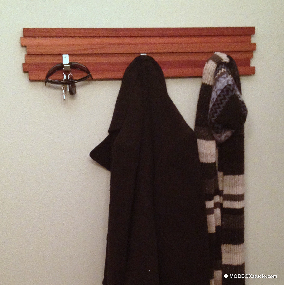 Backpack Hanger Coat Rack Organizer 3 Hook Key Hat Minimalist Modern Wall Hanging w/ 3 Hooks