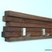 Coat Rack 5 Hook Walnut Modern Key Hat Minimalist Wall Hanging w/ 5 Hooks