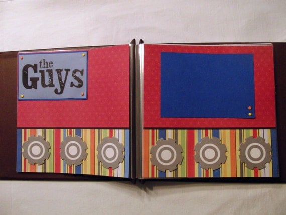 Premade Scrapbook Planes,Trains,Trucks, and Boats Boy 8x8 Ready made Scrapbook