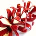 Vintage Enameled Flower Brooch - Dark Red Spider Mums 1950's
