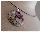 Crystal Necklace Pendant Swarovski Steampunk