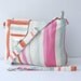 Colorful Striped Midi Messenger  Bag  Wirstlet and  shoulder Adjustable strap Zipper Closure