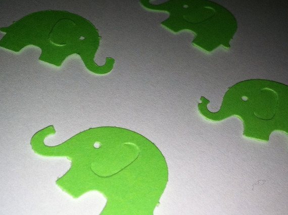 50 Lime Green  MODERN ELEPHANT DECOR  Baby Shower Confetti, Birthday party decorations,Invitations,scrapbooking, cards