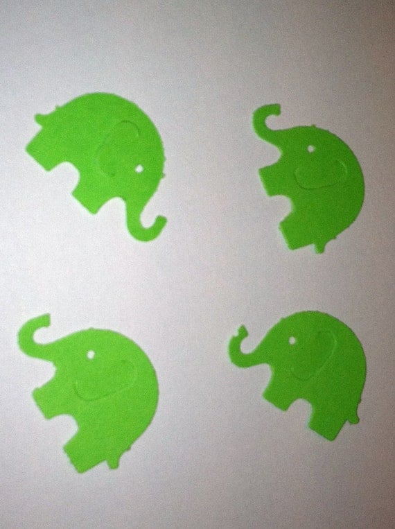 50 Lime Green  MODERN ELEPHANT DECOR  Baby Shower Confetti, Birthday party decorations,Invitations,scrapbooking, cards
