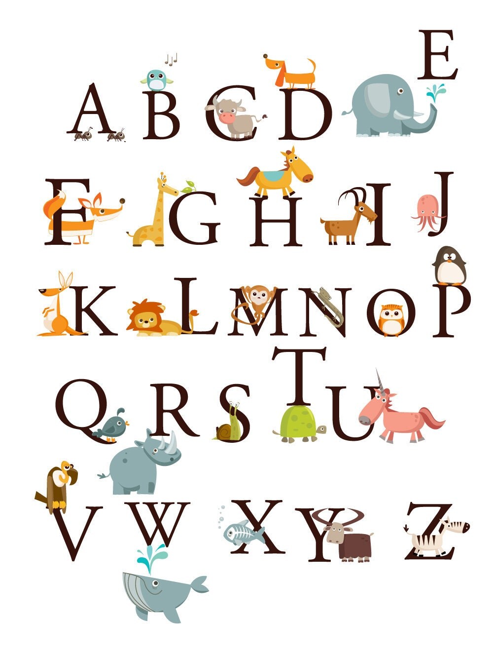 alphabet with animals