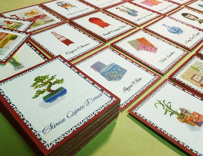 Chinoiserie Memory Card Game, Art and Decor Motif