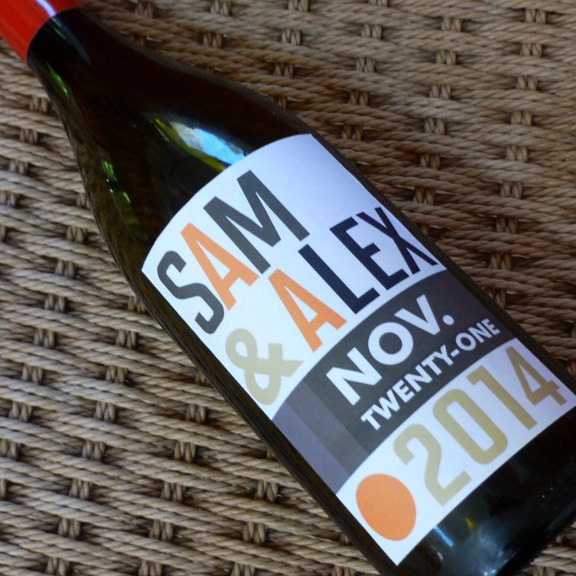 Custom Wine Labels, Modernist Retro