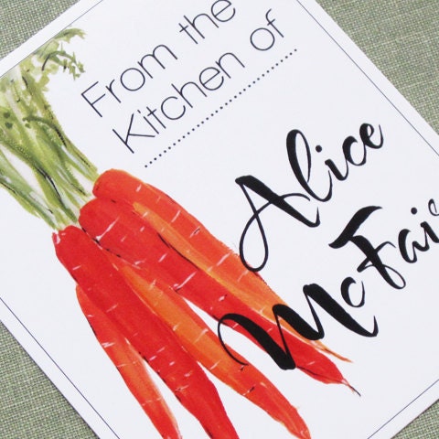 From the Kitchen of Labels or Cooks Stickers with Carrots