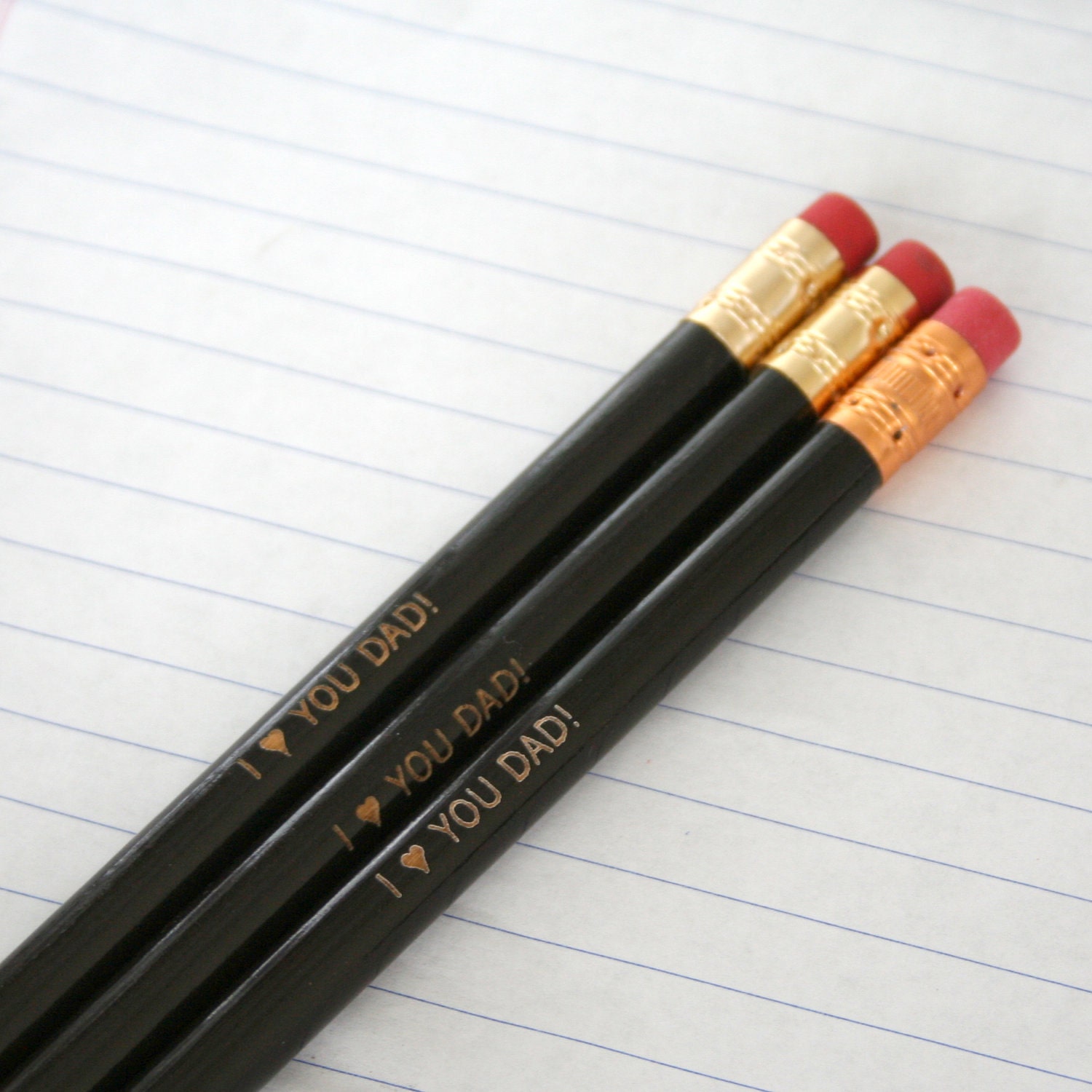 I love you dad pencil set of three in black. Fathers day, remind dad how much you care every time he writes. - thecarboncrusader I love you dad pencil set of three in black. Fathers day, remind dad how much you care every time he writes. - thecarboncrusader
